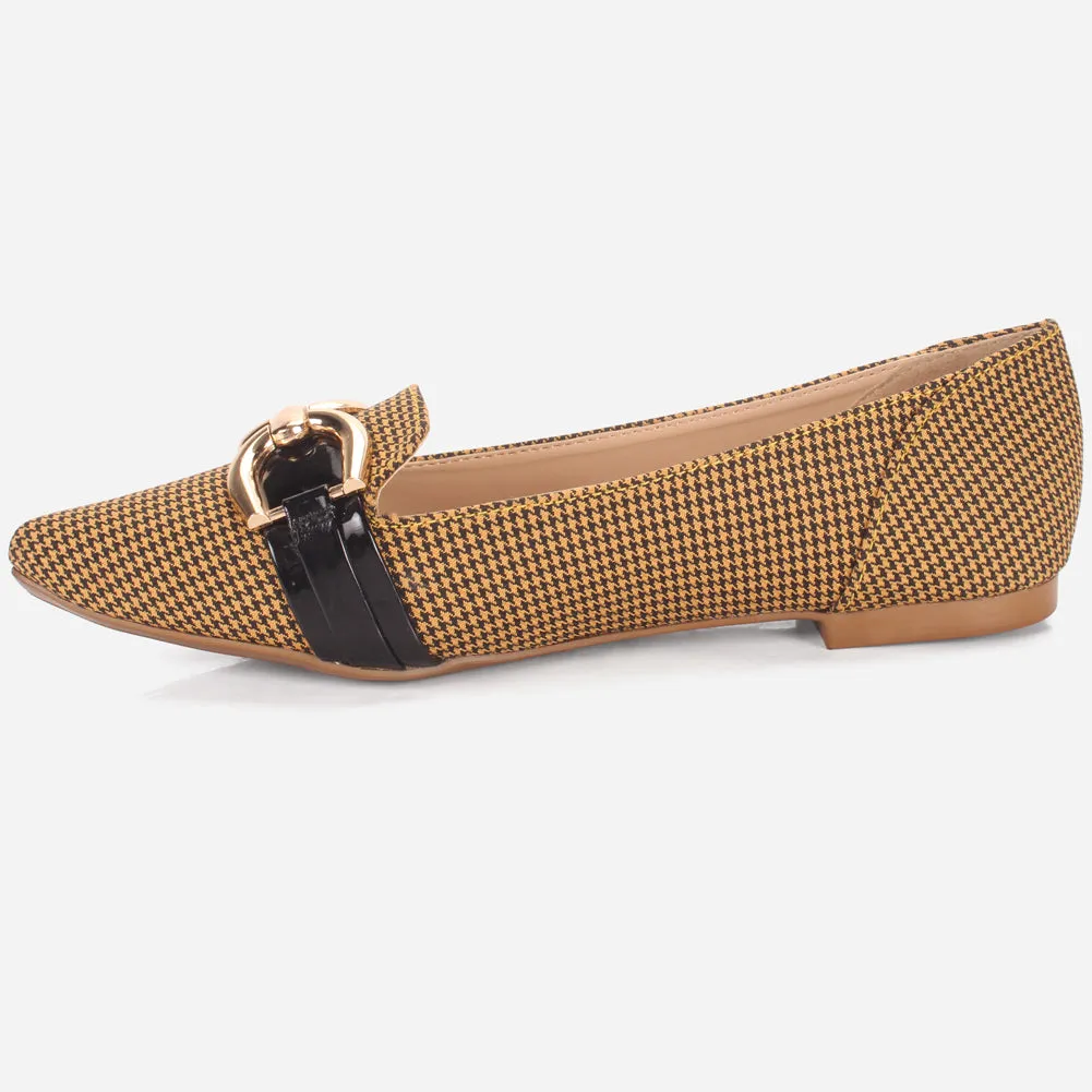 Women's "FERGIE" Pointed Toe Decorated Flat Pumps