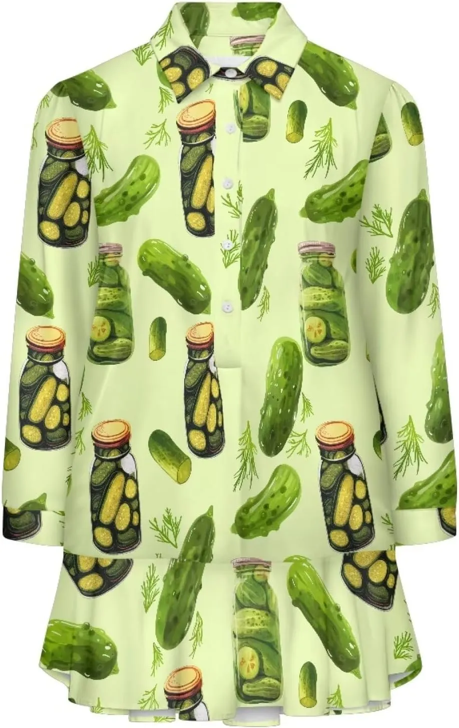 Youngerbaby Shirt Dresses for Women Long Sleeve Mini Dresses with Pockets Ruffee Hem Dresses S-2XL